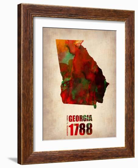 Georgia Watercolor Map-NaxArt-Framed Art Print