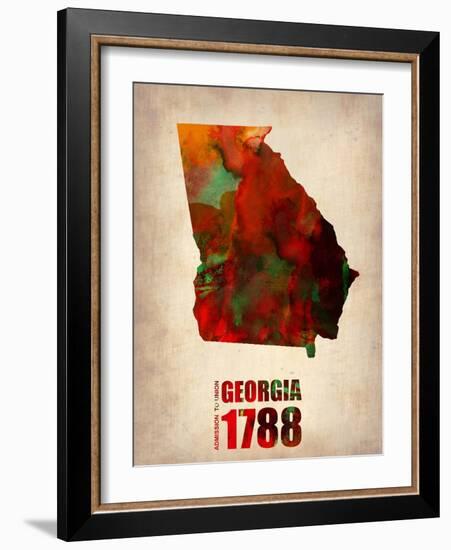 Georgia Watercolor Map-NaxArt-Framed Art Print