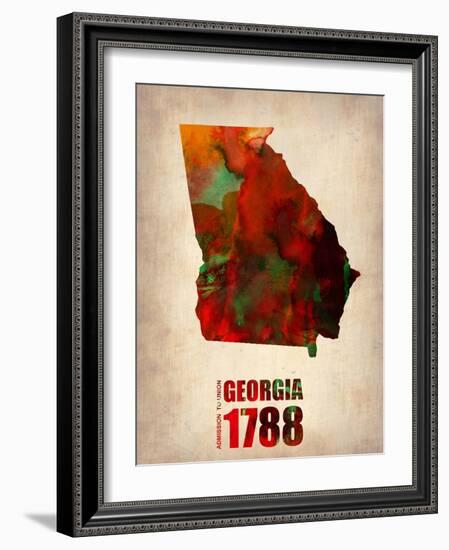 Georgia Watercolor Map-NaxArt-Framed Art Print