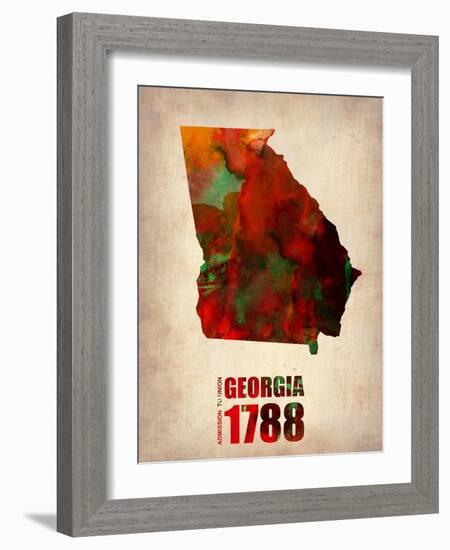 Georgia Watercolor Map-NaxArt-Framed Art Print