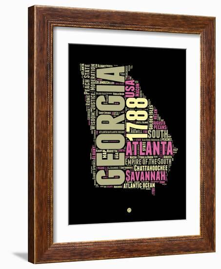 Georgia Word Cloud 1-NaxArt-Framed Art Print