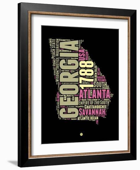 Georgia Word Cloud 1-NaxArt-Framed Art Print