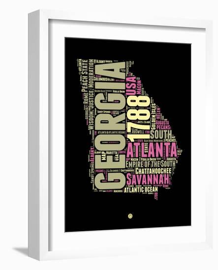 Georgia Word Cloud 1-NaxArt-Framed Art Print