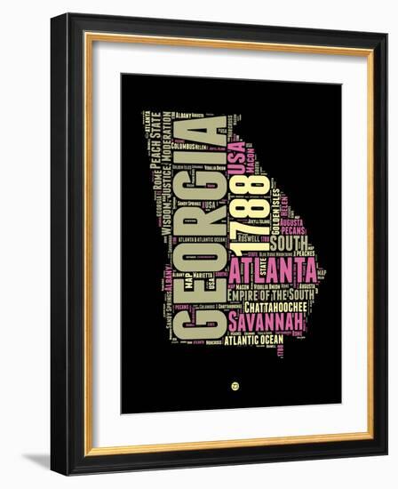 Georgia Word Cloud 1-NaxArt-Framed Art Print