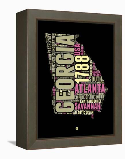 Georgia Word Cloud 1-NaxArt-Framed Stretched Canvas