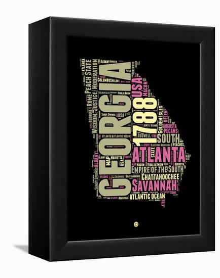 Georgia Word Cloud 1-NaxArt-Framed Stretched Canvas