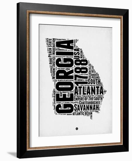 Georgia Word Cloud 2-NaxArt-Framed Art Print