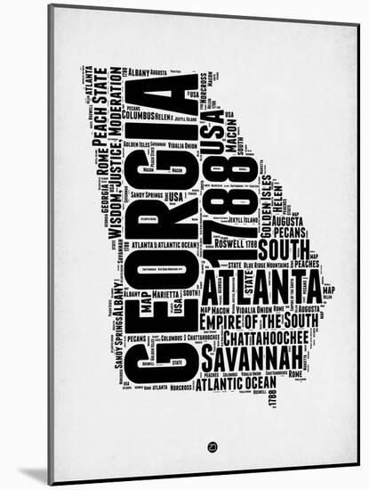 Georgia Word Cloud 2-NaxArt-Mounted Art Print