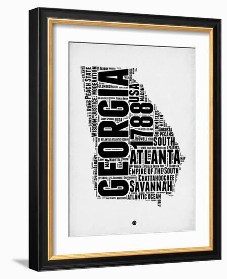 Georgia Word Cloud 2-NaxArt-Framed Art Print