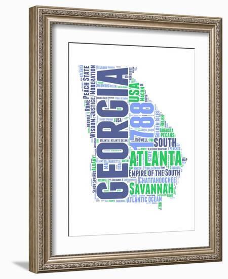 Georgia Word Cloud Map-NaxArt-Framed Art Print