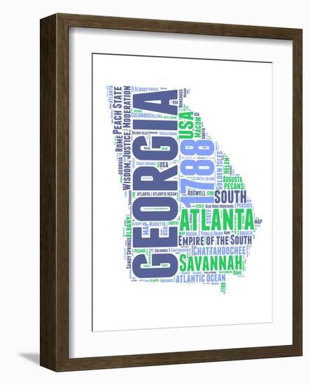 Georgia Word Cloud Map-NaxArt-Framed Art Print