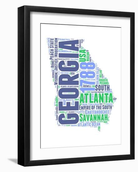 Georgia Word Cloud Map-NaxArt-Framed Art Print