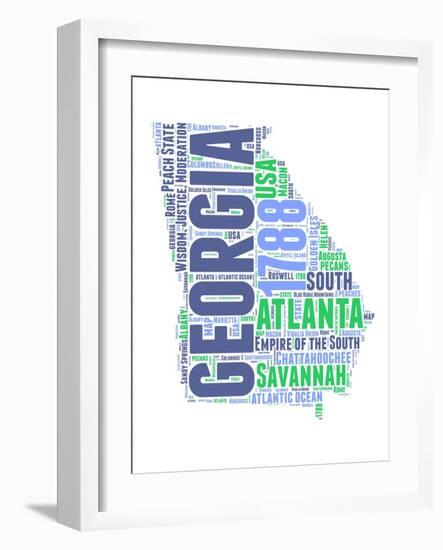 Georgia Word Cloud Map-NaxArt-Framed Art Print