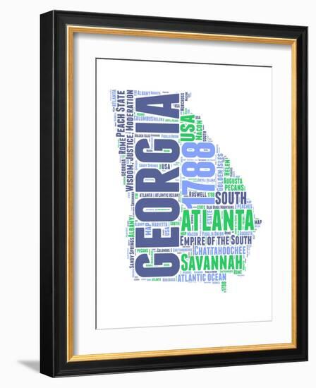 Georgia Word Cloud Map-NaxArt-Framed Art Print