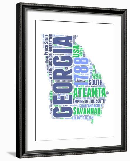 Georgia Word Cloud Map-NaxArt-Framed Art Print