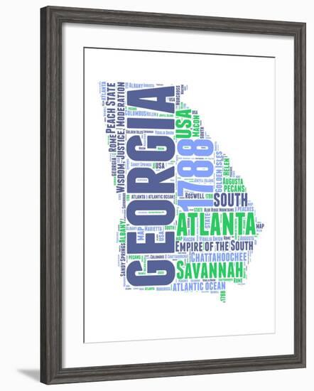 Georgia Word Cloud Map-NaxArt-Framed Art Print