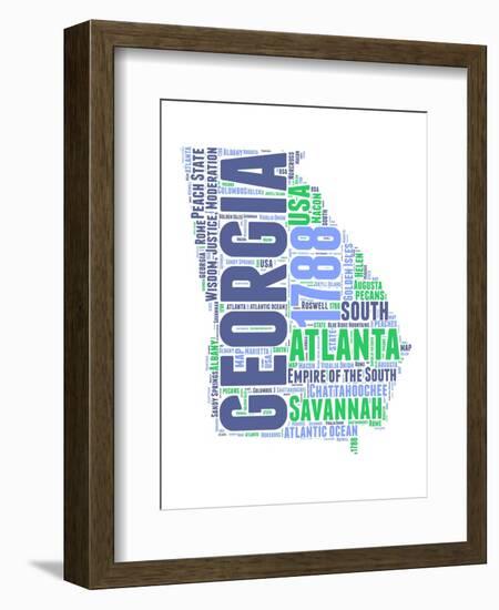 Georgia Word Cloud Map-NaxArt-Framed Art Print