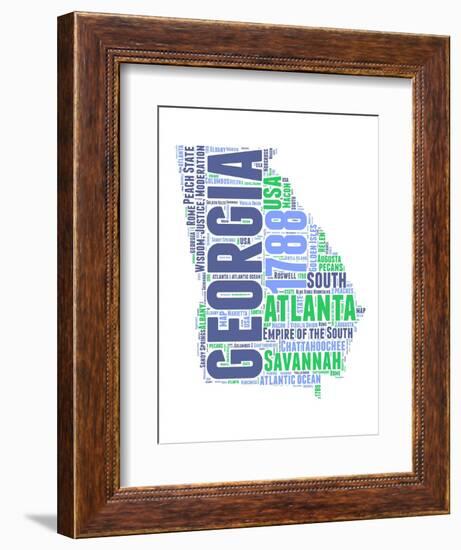 Georgia Word Cloud Map-NaxArt-Framed Art Print