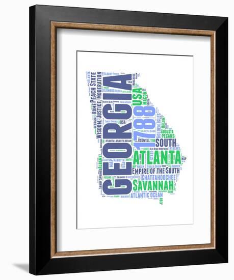 Georgia Word Cloud Map-NaxArt-Framed Art Print