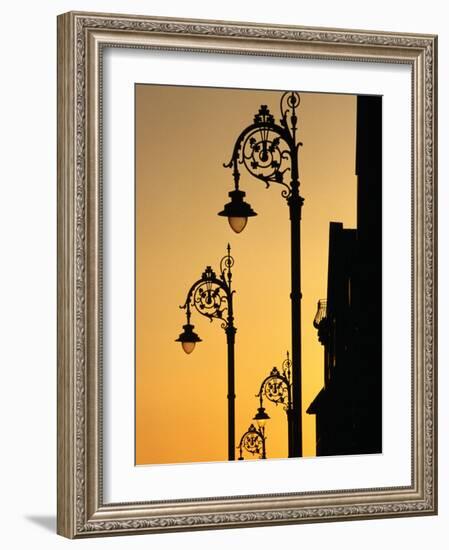 Georgian Lanterns at Sunset, Dublin, Ireland-Martin Moos-Framed Photographic Print