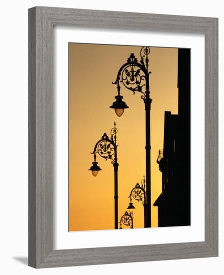 Georgian Lanterns at Sunset, Dublin, Ireland-Martin Moos-Framed Photographic Print