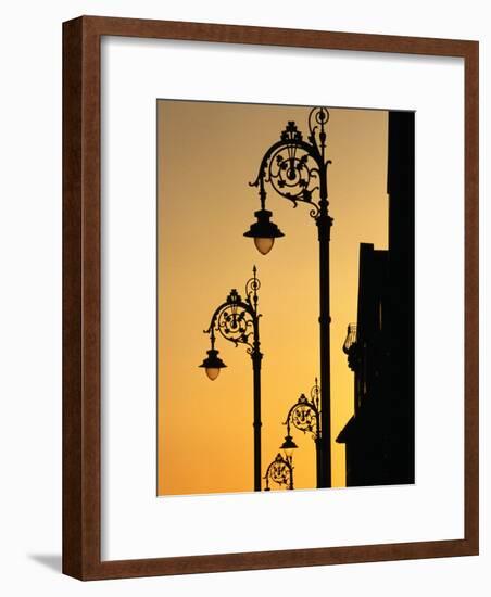 Georgian Lanterns at Sunset, Dublin, Ireland-Martin Moos-Framed Photographic Print