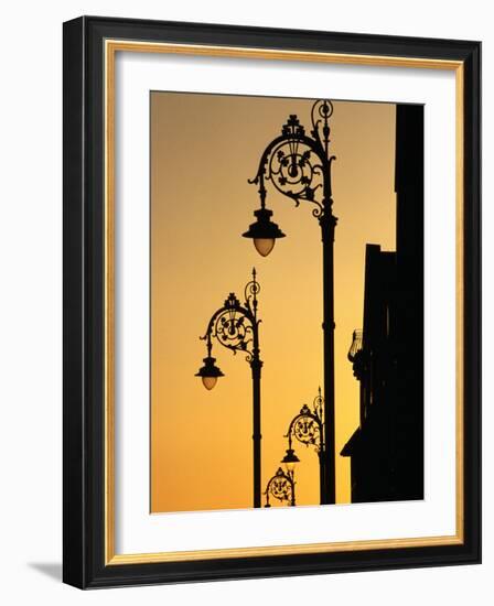 Georgian Lanterns at Sunset, Dublin, Ireland-Martin Moos-Framed Photographic Print