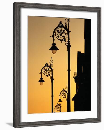 Georgian Lanterns at Sunset, Dublin, Ireland-Martin Moos-Framed Photographic Print