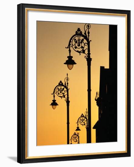 Georgian Lanterns at Sunset, Dublin, Ireland-Martin Moos-Framed Photographic Print