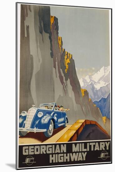 Georgian Military Highway Poster-Alexander Jitomirsky-Mounted Giclee Print