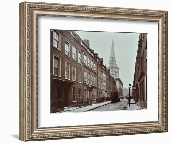 Georgian Terraced Houses and Christ Church, Spitalfields, Stepney, London, 1909-null-Framed Photographic Print