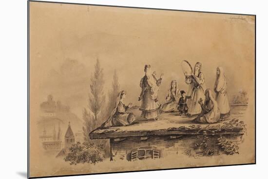 Georgian Women on the Roof (Lezghink), 1837-Mikhail Yuryevich Lermontov-Mounted Giclee Print