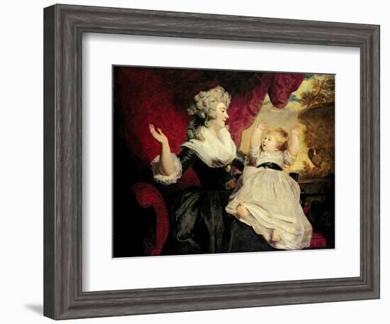 Georgiana, Duchess of Devonshire with Her Infant Daughter Lady Georgiana Cavendish-Sir Joshua Reynolds-Framed Giclee Print