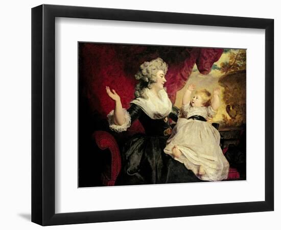 Georgiana, Duchess of Devonshire with Her Infant Daughter Lady Georgiana Cavendish-Sir Joshua Reynolds-Framed Giclee Print