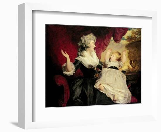 Georgiana, Duchess of Devonshire with Her Infant Daughter Lady Georgiana Cavendish-Sir Joshua Reynolds-Framed Giclee Print