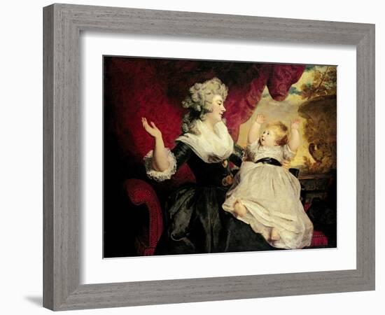 Georgiana, Duchess of Devonshire with Her Infant Daughter Lady Georgiana Cavendish-Sir Joshua Reynolds-Framed Giclee Print