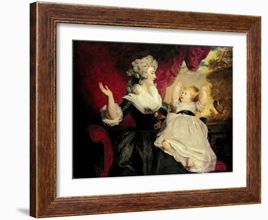 Georgiana, Duchess of Devonshire with Her Infant Daughter Lady Georgiana Cavendish-Sir Joshua Reynolds-Framed Giclee Print