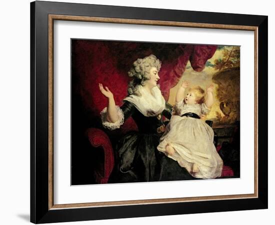 Georgiana, Duchess of Devonshire with Her Infant Daughter Lady Georgiana Cavendish-Sir Joshua Reynolds-Framed Giclee Print