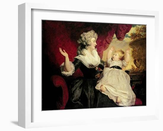 Georgiana, Duchess of Devonshire with Her Infant Daughter Lady Georgiana Cavendish-Sir Joshua Reynolds-Framed Giclee Print