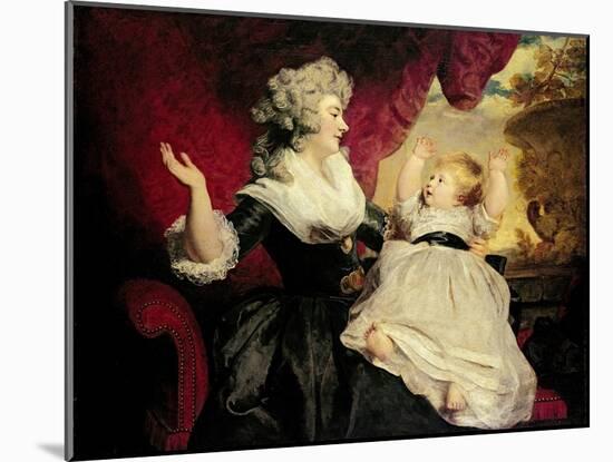 Georgiana, Duchess of Devonshire with Her Infant Daughter Lady Georgiana Cavendish-Sir Joshua Reynolds-Mounted Giclee Print