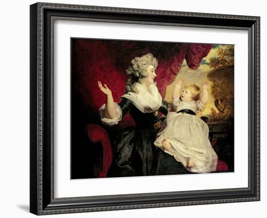 Georgiana, Duchess of Devonshire with Her Infant Daughter Lady Georgiana Cavendish-Sir Joshua Reynolds-Framed Giclee Print