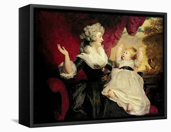 Georgiana, Duchess of Devonshire with Her Infant Daughter Lady Georgiana Cavendish-Sir Joshua Reynolds-Framed Premier Image Canvas