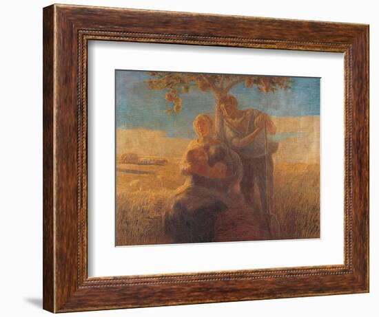 Georgica (Harvest Scene with Nursing Mother and Farmer Father)-Gaetano Previati-Framed Art Print