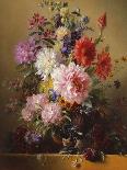 Roses, Convolvuli, Carnations, Hollyhocks, Peonies, Lilac and Other Flowers in a Vase-Georgius Jacobus Johannes van Os-Premier Image Canvas