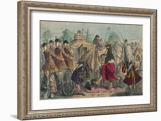 Georgy Porgy the First Going Out for a Ride in His State Coachy Poachy, 1850-John Leech-Framed Giclee Print