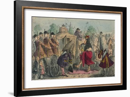 Georgy Porgy the First Going Out for a Ride in His State Coachy Poachy, 1850-John Leech-Framed Giclee Print