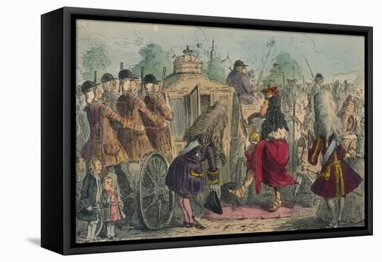 Georgy Porgy the First Going Out for a Ride in His State Coachy Poachy, 1850-John Leech-Framed Premier Image Canvas