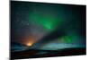 Geothermal Area and Aurora Borealis or Northern Lights, Iceland-Ragnar Th Sigurdsson-Mounted Photographic Print