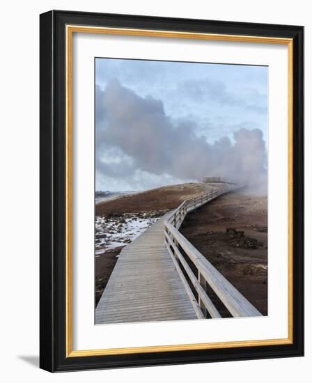 Geothermal Area Gunnuhver on Reykjanes Peninsula During Winter-Martin Zwick-Framed Photographic Print