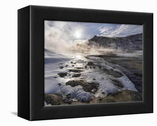 Geothermal Area Hverarond with Mudpots, Fumaroles and Sulfatases Near Lake Myvatn and the Ring Road-Martin Zwick-Framed Premier Image Canvas